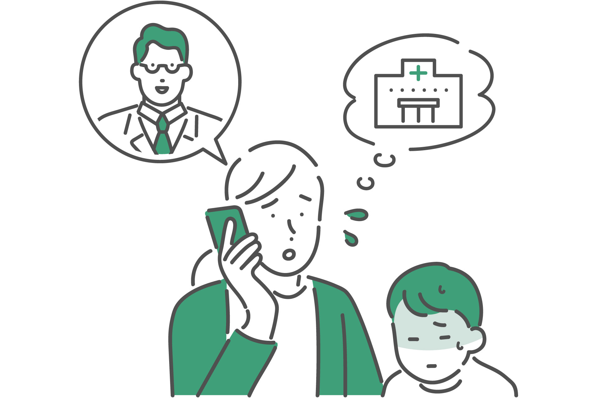 緊急時の対応のイラスト